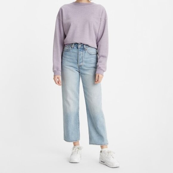 Levi’s Ribcage Straight Ankle Jeans - Middle Road Wash - Size 32 - Picture 6 of 7